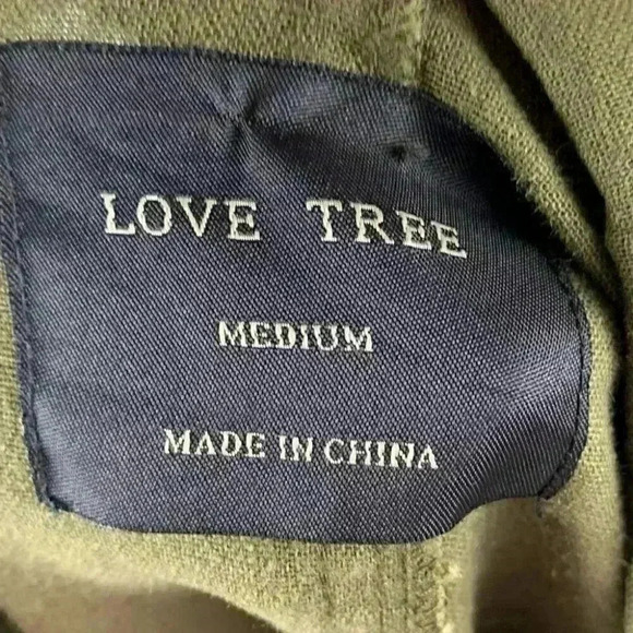 Love tree womens jacket size M army green moto button down armycore - Picture 8 of 9